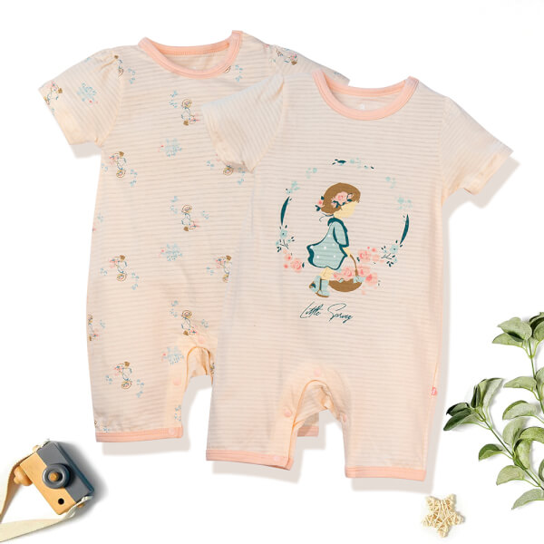 Set 2 bodysuit đùi Ht búp bê Animo M522004-19 (0-12M,kem)