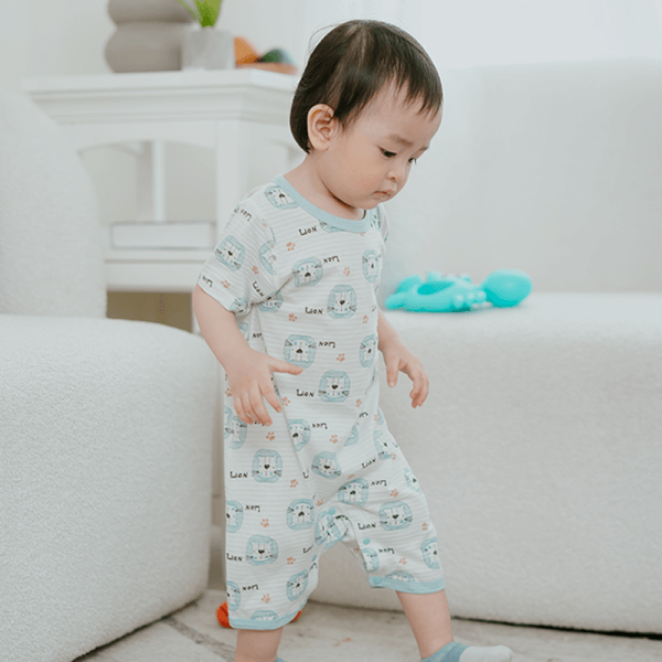 Set 2 bodysuit đùi Ht sư tử Animo M522003-18 (0-12M,xanh lá)