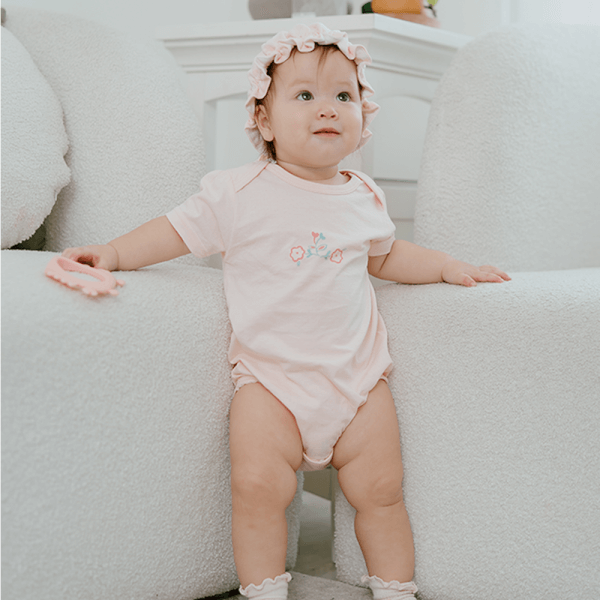 Set 2 bodysuit tam giác Ht hoa Animo M522002-17 (3-6M,hồng)