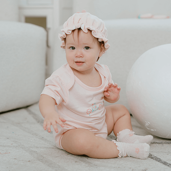 Set 2 bodysuit tam giác Ht hoa Animo M522002-17 (3-6M,hồng)