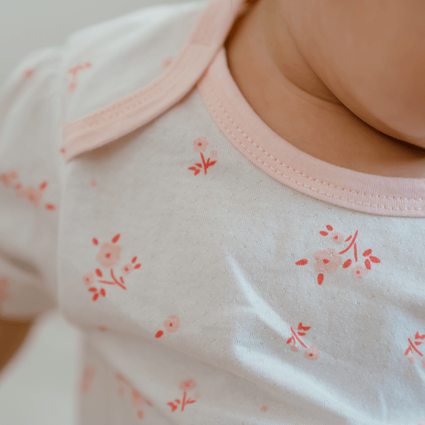 Set 2 bodysuit tam giác Ht hoa Animo M522002-17 (3-6M,hồng)