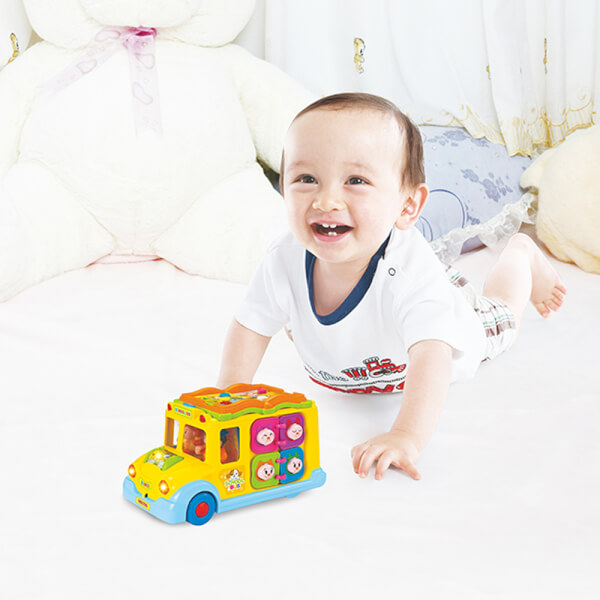 Xe buýt đa năng chuyển cảnh có nhạc đèn, âm thanh động vật và trò chơi 796 (HL)