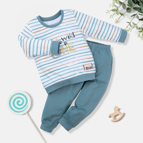 Bộ bé trai dài, BST Sư tử gầm gừ Animo HN722039 (6M-3Y,Sọc nhiều màu)