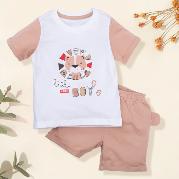 Bộ bé trai ngắn Animo HN822063 (6M-3Y, Kem)