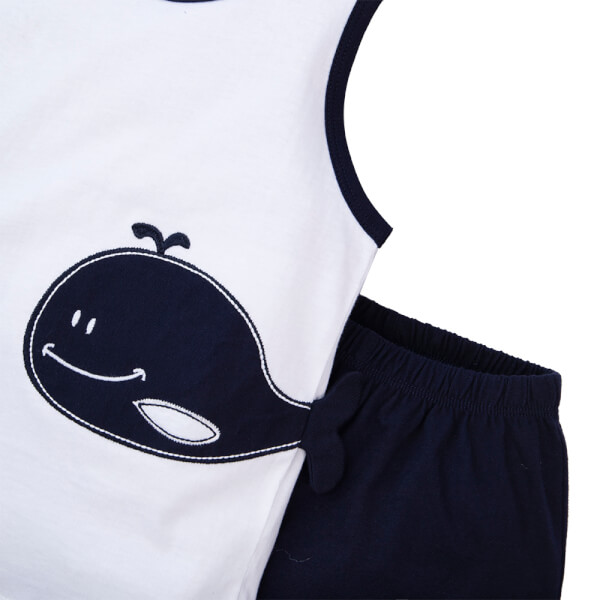 Bộ bé trai ngắn, bst Biển sâu dậy sóng Animo HN822066 (6M-3Y, Trắng)