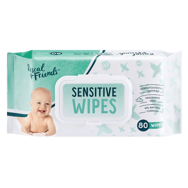 Khăn ướt dịu nhẹ Rascal + Friends (80 tờ)