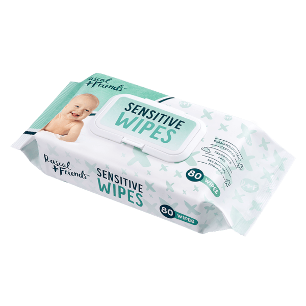 Khăn ướt dịu nhẹ Rascal + Friends (80 tờ)