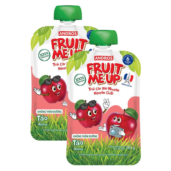 Combo 2 Trái Cây Xay Nhuyễn Nguyên Chất Fruit Me Up Táo