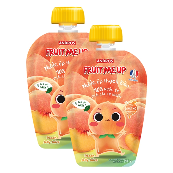 Combo 2 Fruit Me Up Nước ép thạch đào túi 90g