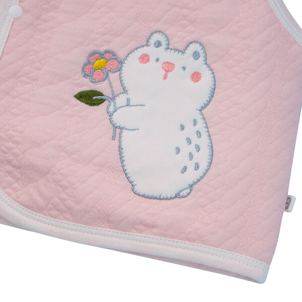 Áo ghi lê đông Animo Gấu ôm hoa MN922016 (0-12M, Hồng)