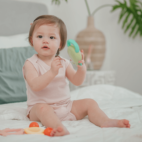 Bodysuit tính năng tam giác, vải lưới Animo I0322027 (0-12M,Hồng )