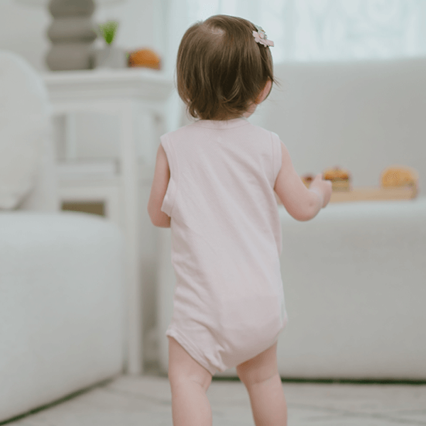 Bodysuit tính năng tam giác, vải lưới Animo I0322027 (0-12M,Hồng )