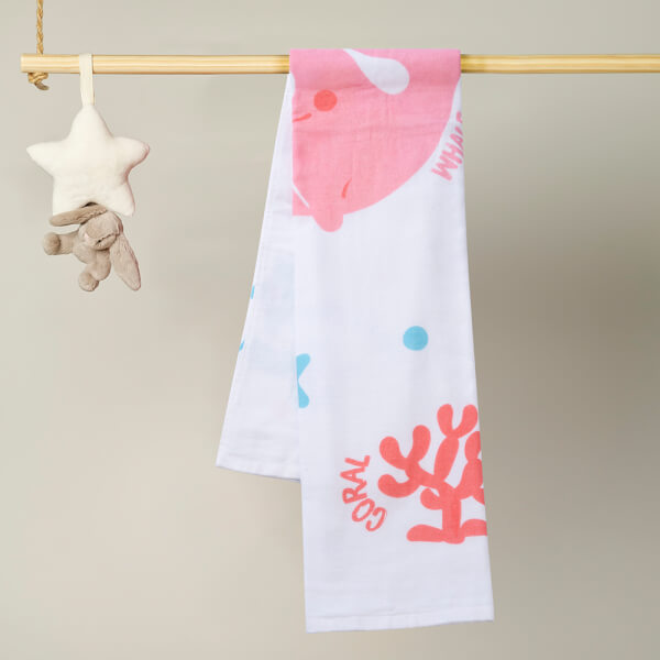 Khăn tắm trẻ em Cotton Animo BM9T (60x120cm,Trắng)