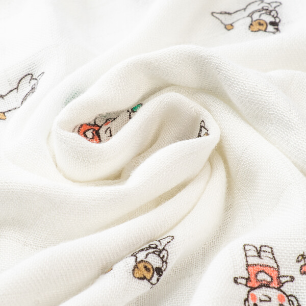 Combo 2 Khăn gạc sợi tre in hình Animo BM9X (90x90cm)