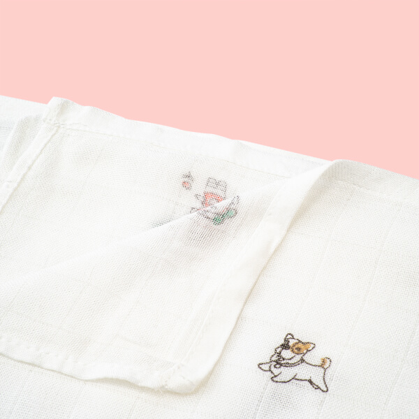 Combo 2 Khăn gạc sợi tre in hình Animo BM9X (90x90cm)