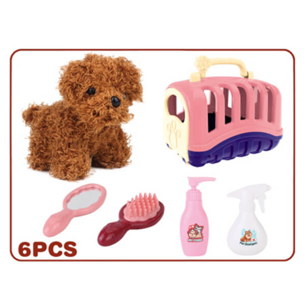 Đồ chơi nuôi cún cưng kèm lồng và phụ kiện JS049639 (Hồng)