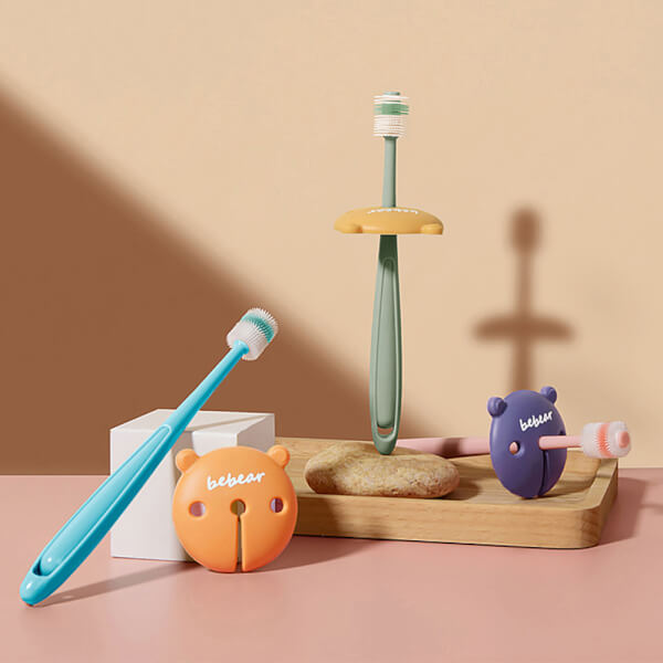 Bàn chải 360 độ kháng khuẩn Bebear (Hồng, BHK133)