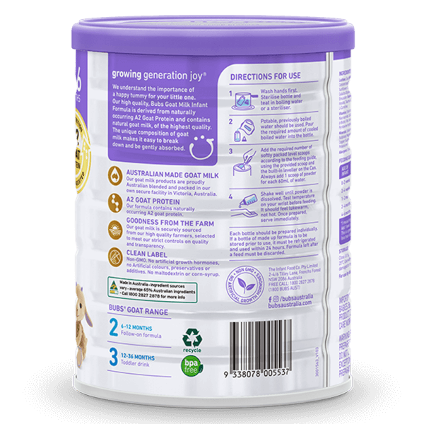 Sữa dê Bubs Goat số 1 800g (0-6 tháng)