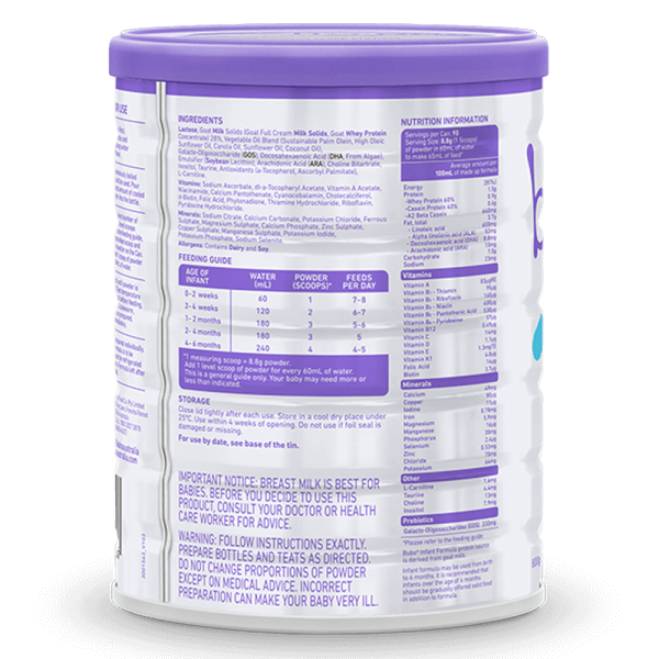 Sữa dê Bubs Goat số 1 800g (0-6 tháng)