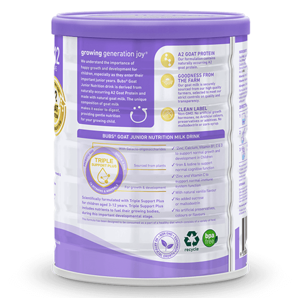 Combo 3 Sữa dê Bubs Goat số 4 Junior 800g (3-12 tuổi)