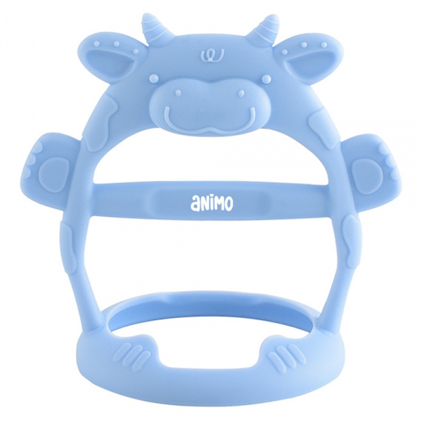 Gặm nướu vòng tay Silicone con bò Animo (xanh dương)