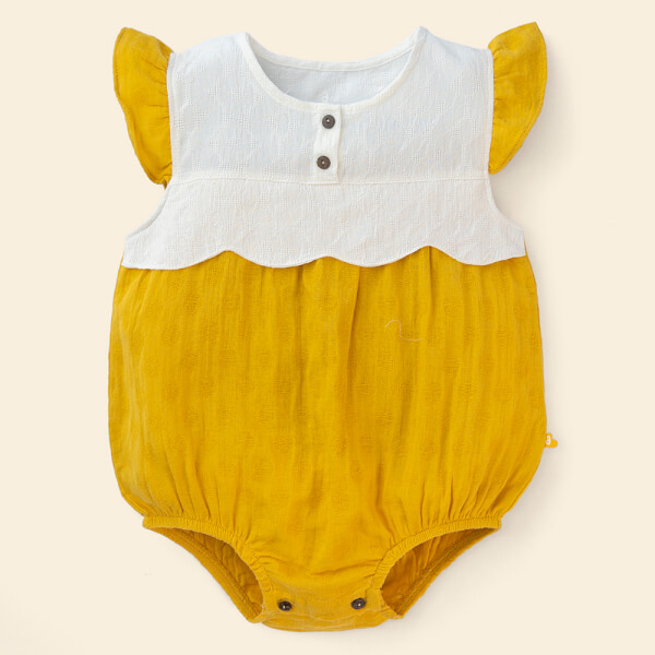 Bodysuit bé gái tam giác Animo TX822001 (0-12M,Vàng)