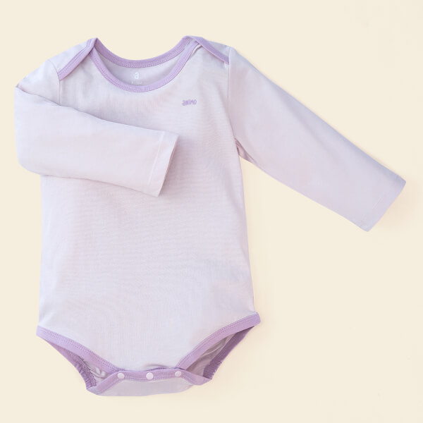 Set Bodysuit tam giác DT Animo KV1122061 (0-12M, Tím_trắng họa tiết)