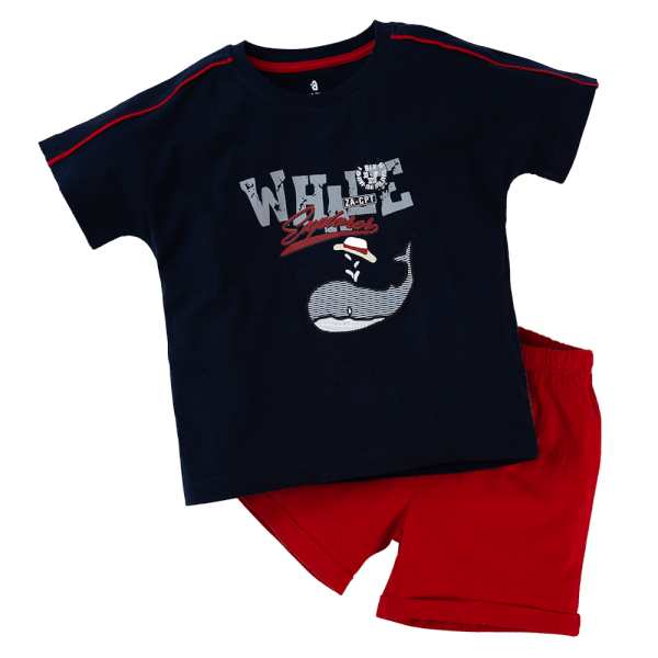 Bộ bé trai ngắn Bst Biển sâu dậy sóng Animo HN1022083 (6M-6Y, Xanh navy)