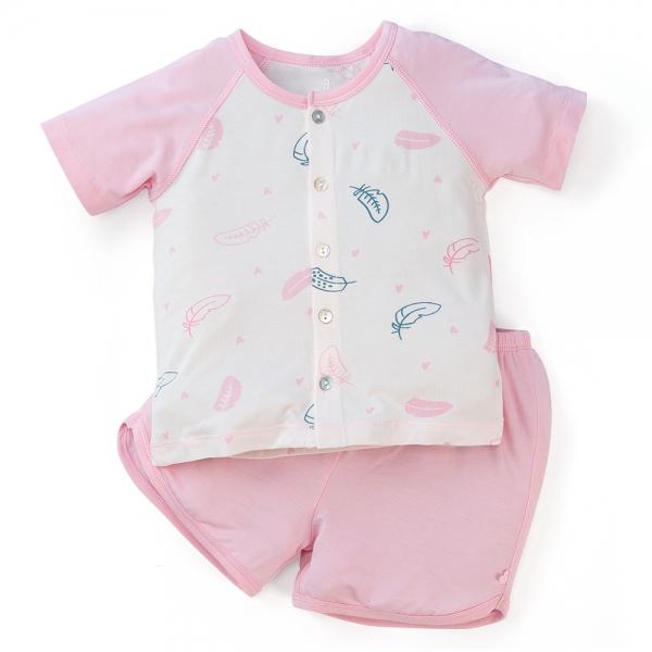 Bộ sơ sinh tính năng ngắn, vải modal BST Thiên Nga Animo BMC822070 (0-12M,Hồng)