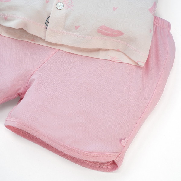 Bộ sơ sinh tính năng ngắn, vải modal BST Thiên Nga Animo BMC822070 (0-12M,Hồng)