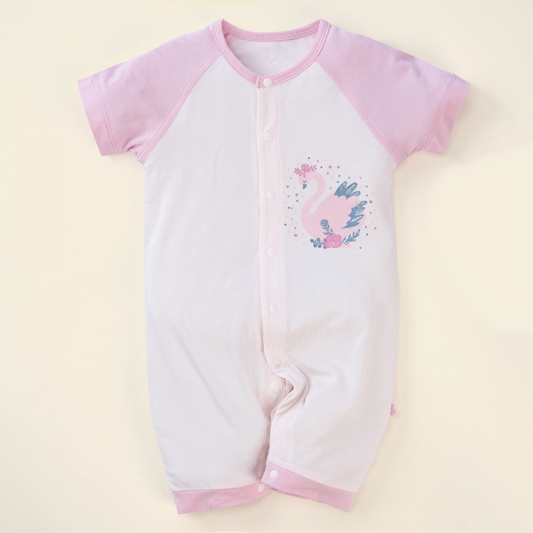 Bodysuit tính năng đùi, vải modal BST Thiên Nga Animo BMC822082 (0-12M,Hồng)