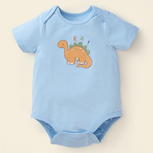 Bodysuit bé trai tam giác Bst Công viên Khủng Long Animo KK822014_501 (0-12M,Xanh biển)