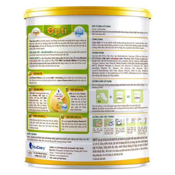 Sữa Colos Opti 1+ 800g (1-2 tuổi)