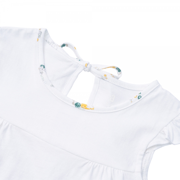 Bộ bé gái ngắn, BST Thỏ và hoa Animo HN1222002 (6M-6Y,Trắng)