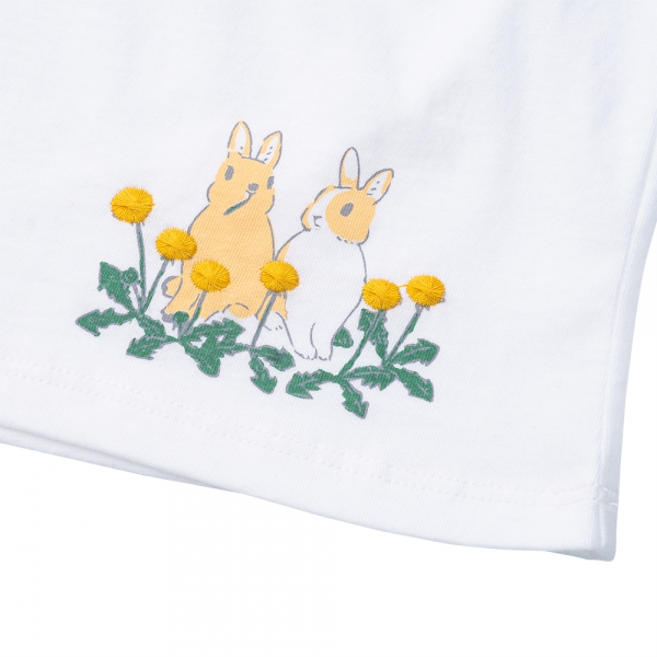 Bộ bé gái ngắn, BST Thỏ và hoa Animo HN1222002 (6M-6Y,Trắng)