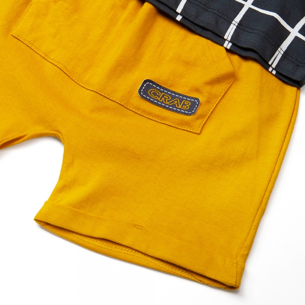 Bộ bé trai ngắn Bst Cua sốt trứng muối Animo HN1022086 (6M-6Y,Xám đậm)