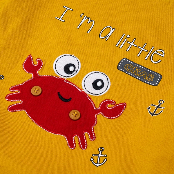 Bộ bé trai ngắn Bst Cua sốt trứng muối Animo HN1022088 (6M-6Y,Vàng)