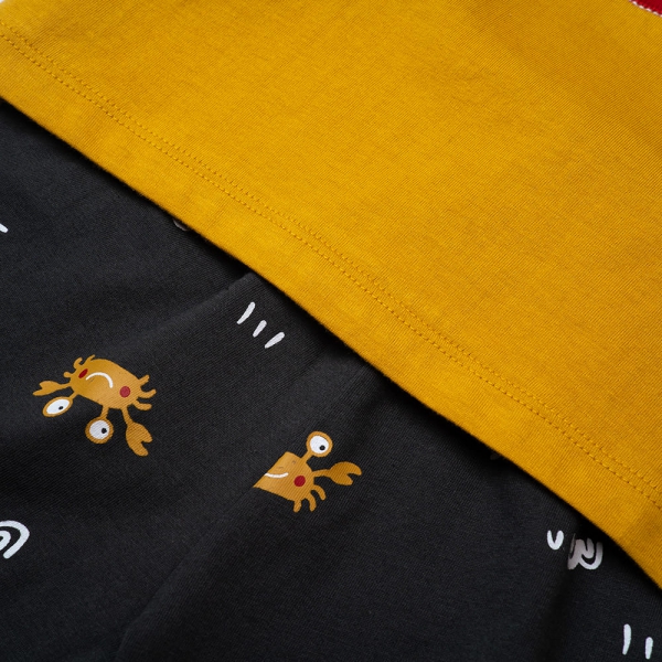 Bộ bé trai ngắn Bst Cua sốt trứng muối Animo HN1022088 (6M-6Y,Vàng)