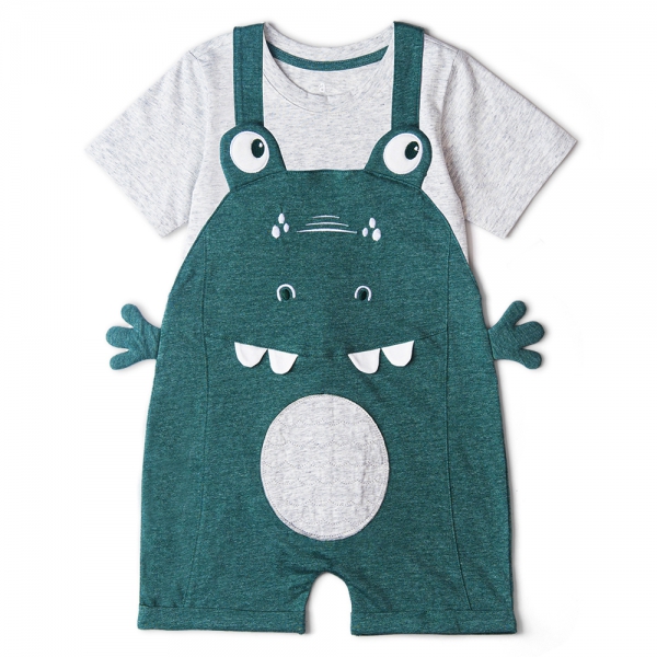 Bộ yếm bé trai ngắn Bst Cá sấu lùn Animo VĐ1122086 (6M-6Y,Xanh)