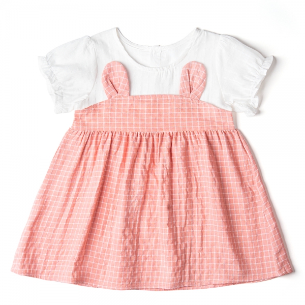 Đầm vải bé gái tai thỏ Animo TX1122078 (6M-6Y,Hồng)