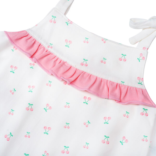 Bodysuit bé gái đùi, Bst Bé Anh Đào Animo KK922050 (0-12M,Trắng họa tiết_hồng)