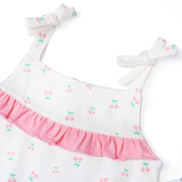 Bodysuit bé gái đùi, Bst Bé Anh Đào Animo KK922050 (0-12M,Trắng họa tiết_hồng)