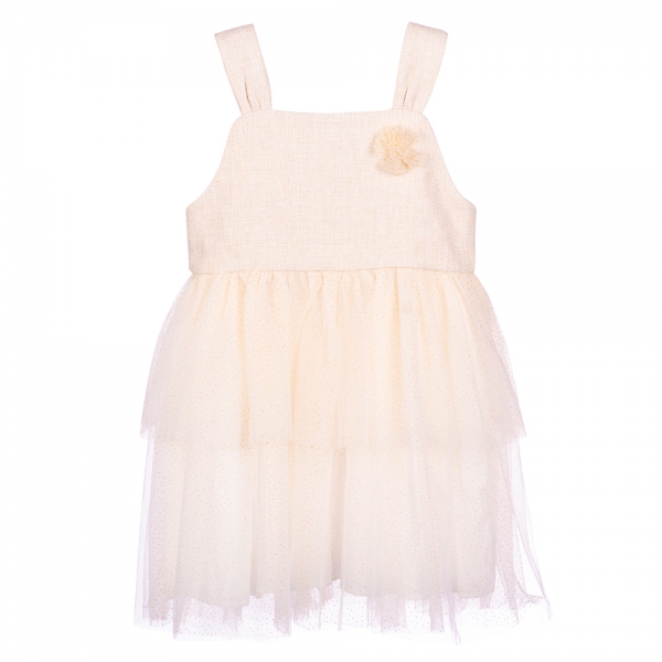 Đầm voan bé gái Animo MN922015 (6M-6Y,Màu be)