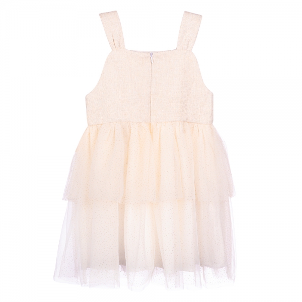 Đầm voan bé gái Animo MN922015 (6M-6Y,Màu be)