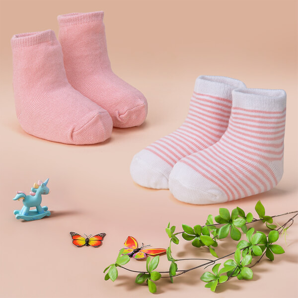 Set 2 đôi vớ bé gái sợi tre Animo I0921011 (0-12M,Nhiều màu)