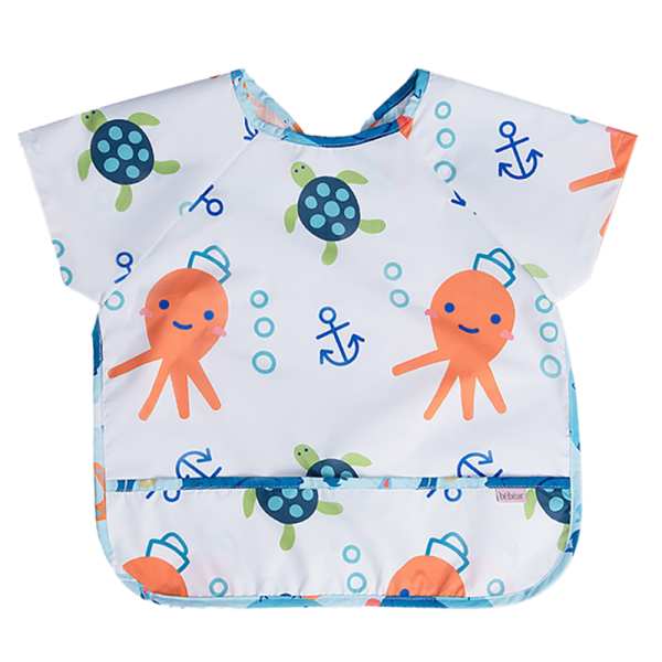 Áo ăn dặm chống thấm tay ngắn Bebear (Trắng, BD8646, size M)