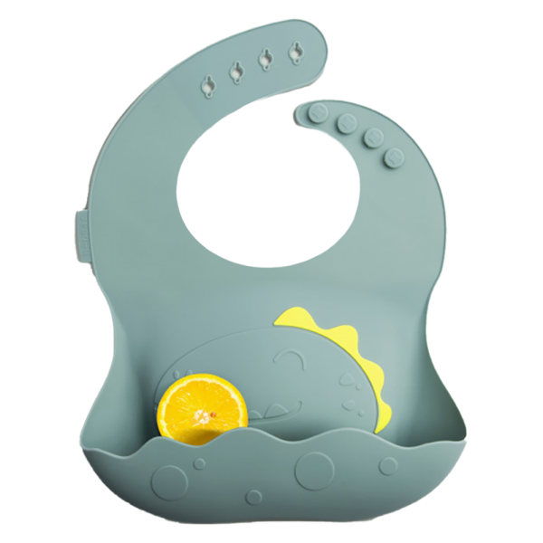 Yếm ăn dặm silicone Bebear (Xanh, BWF108)