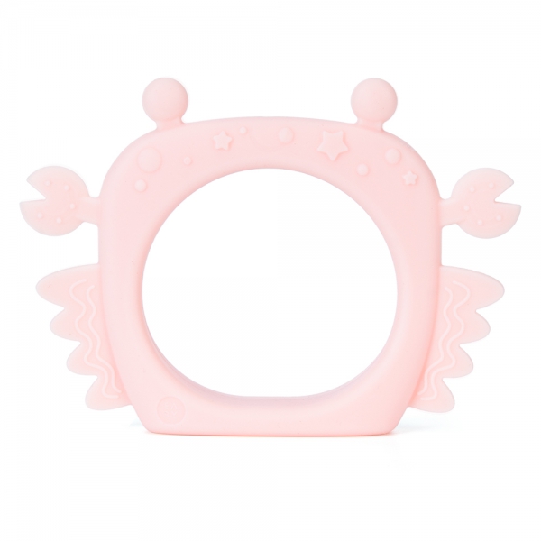 Gặm nướu silicone hình thú Animo (Hình cua) (Hồng)