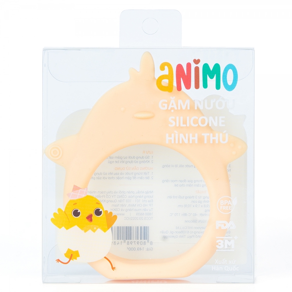Gặm nướu silicone hình thú Animo (Hình gà con) (Vàng)