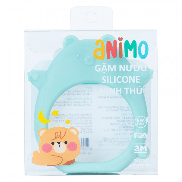 Gặm nướu silicone hình thú Animo (Hình gấu con) (Xanh bạc hà)
